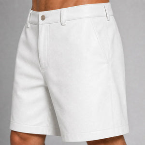 men's white leather resort shorts MLS 810042 28