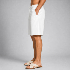 men's white leather resort shorts MLS 810042 28
