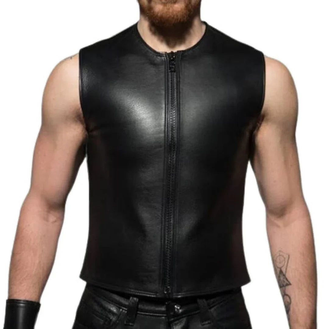 Leather Vest Made With Soft Sheep Skin Leather - TheBougees
