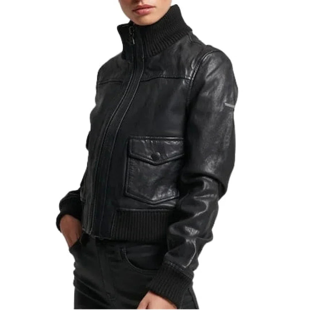 Stylish Biker Leather Jacket For Women - TheBougees