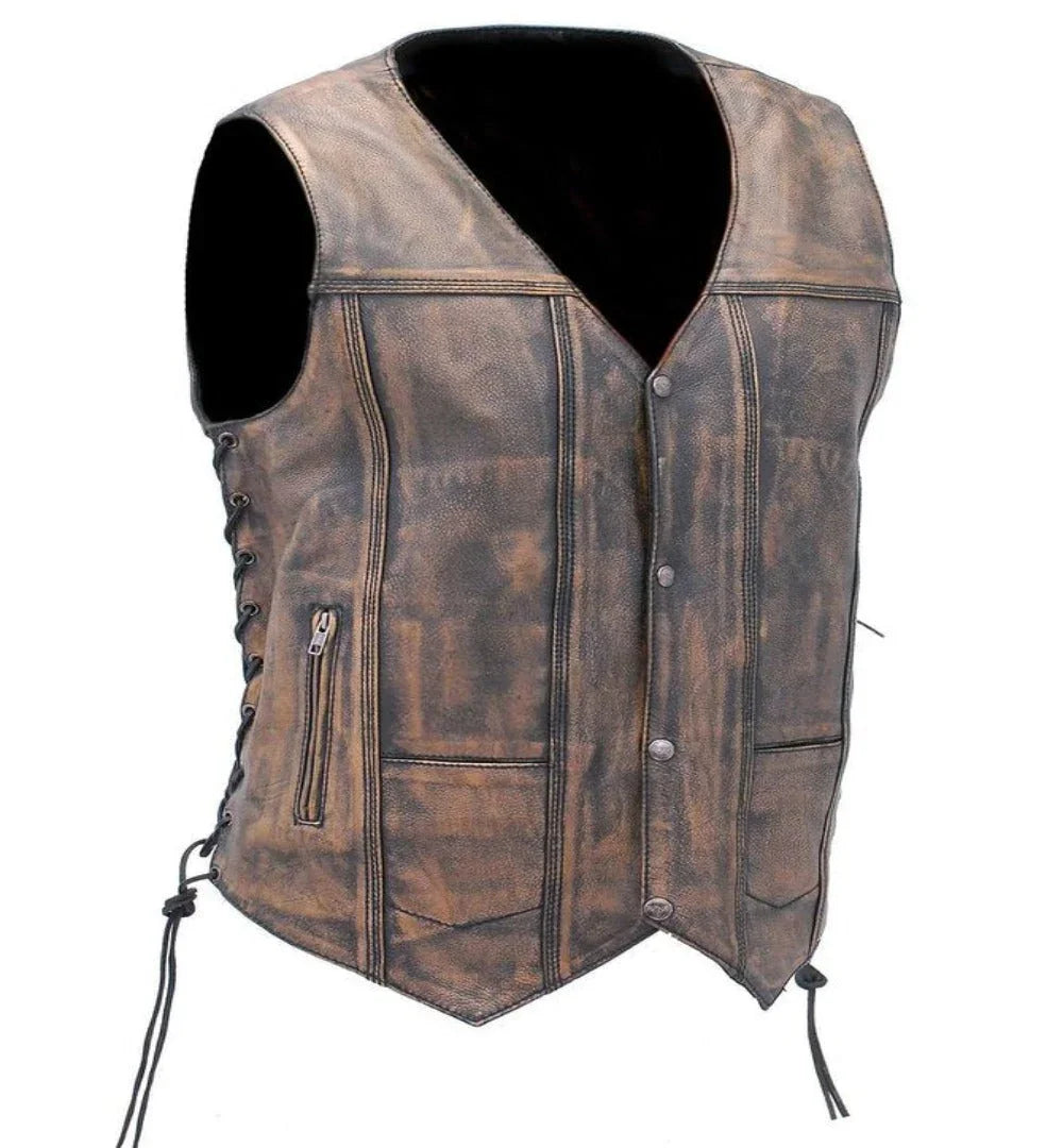 Vintage Leather Vest - TheBougees