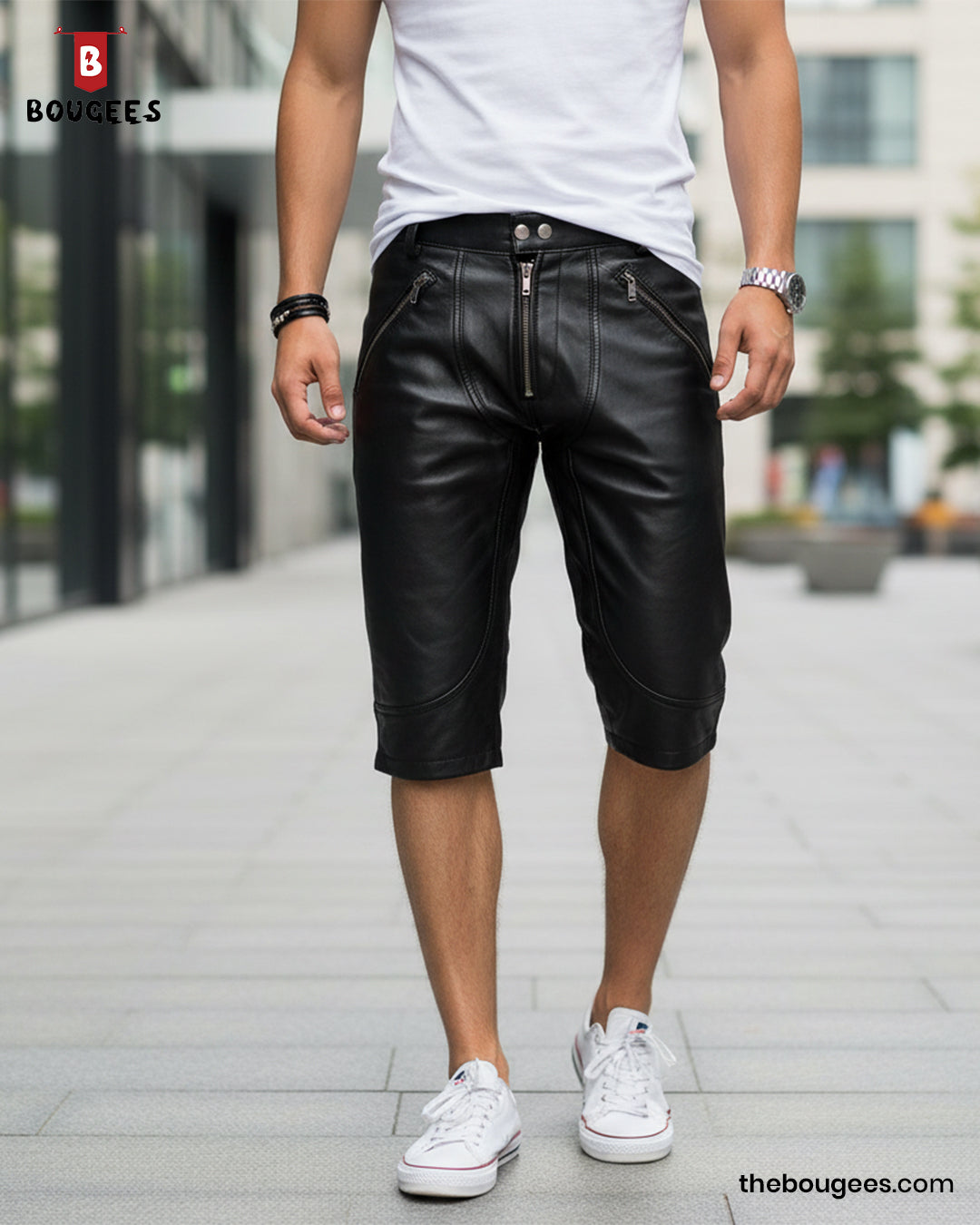 Men Leather Shorts
