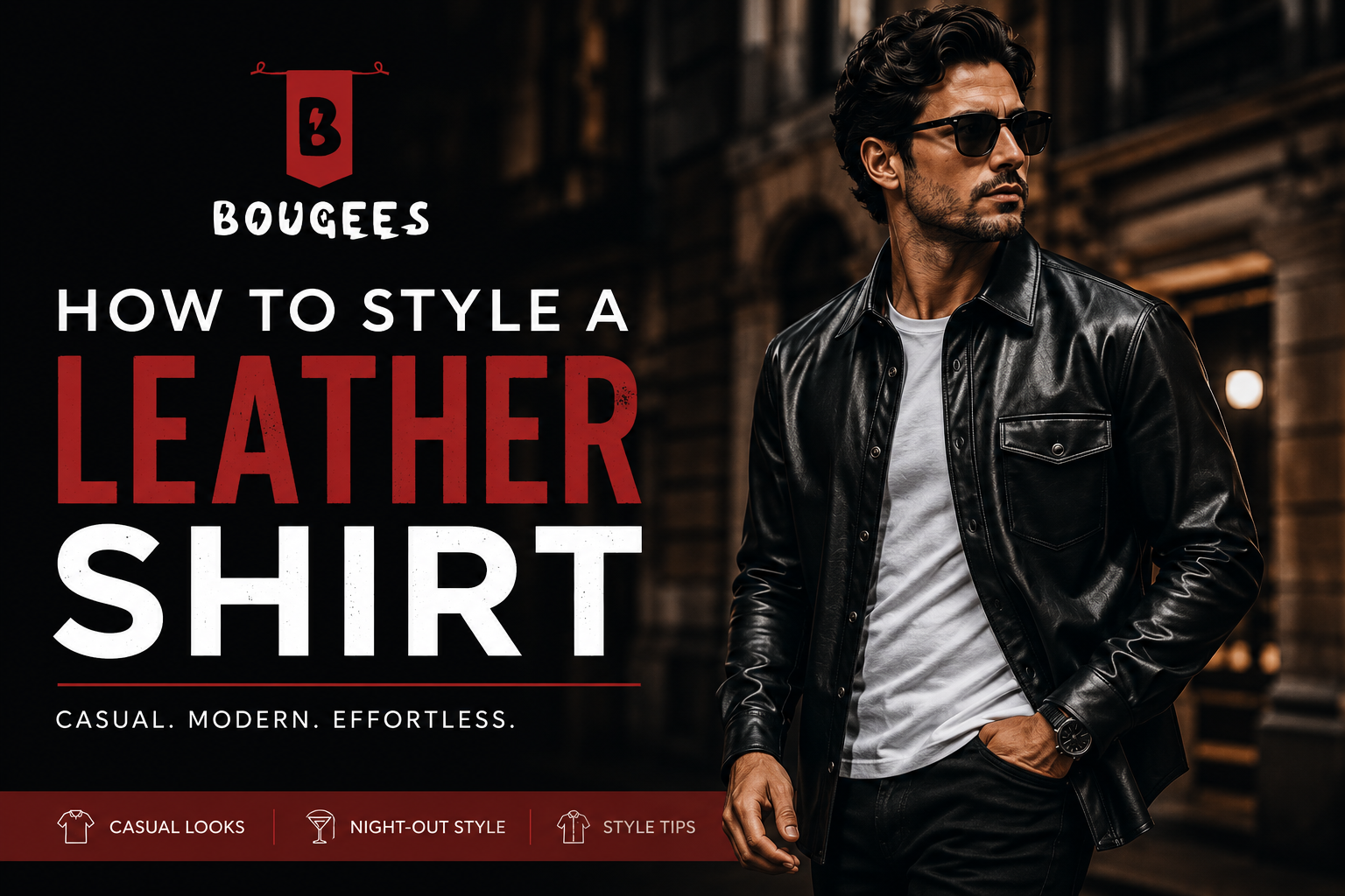 Men Leather Shirt