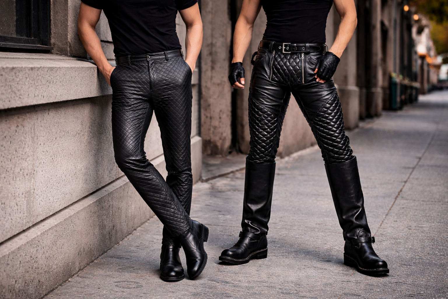 modern leather Pants Quilted Design Genuine Lambskin