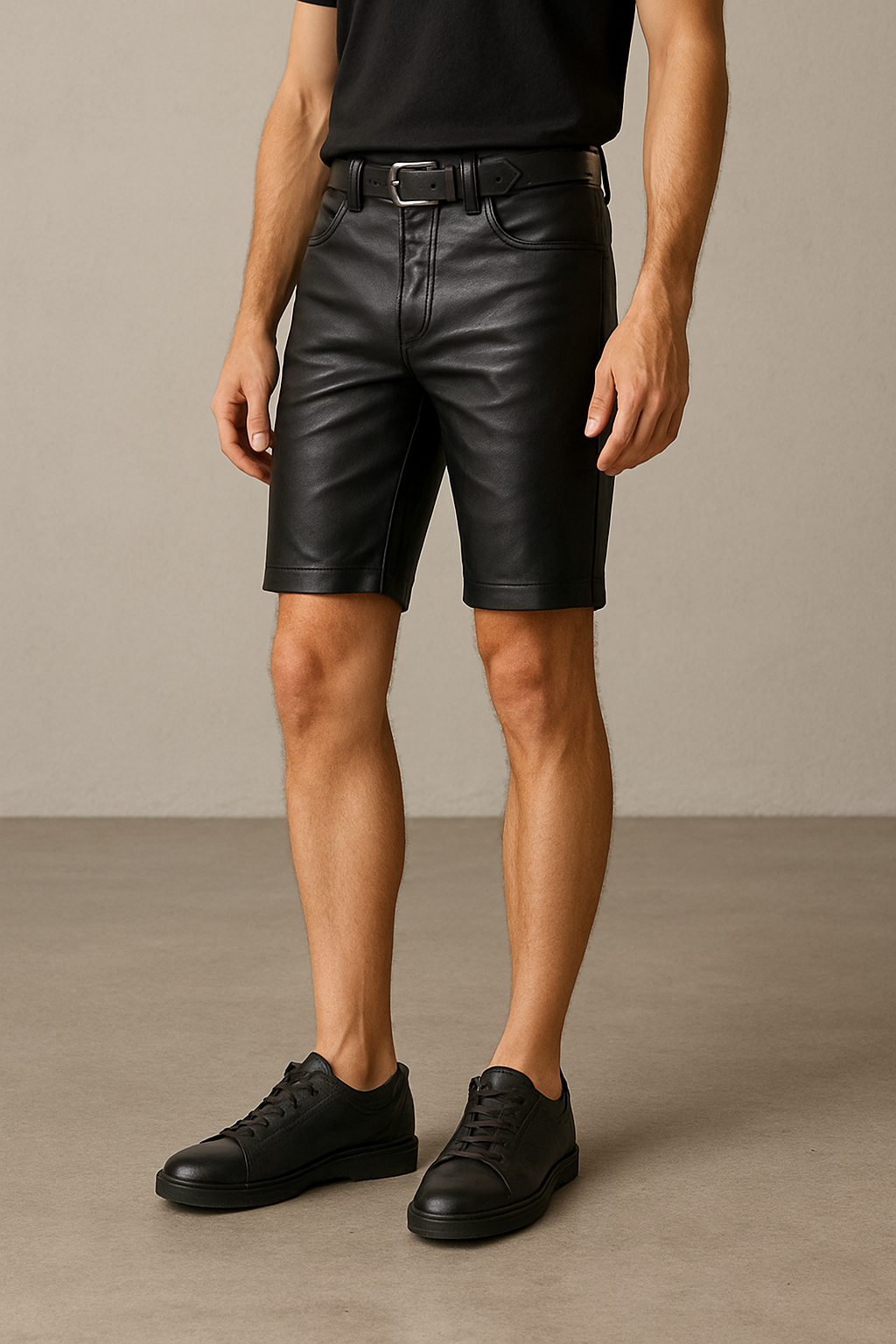 Men Leather Shorts