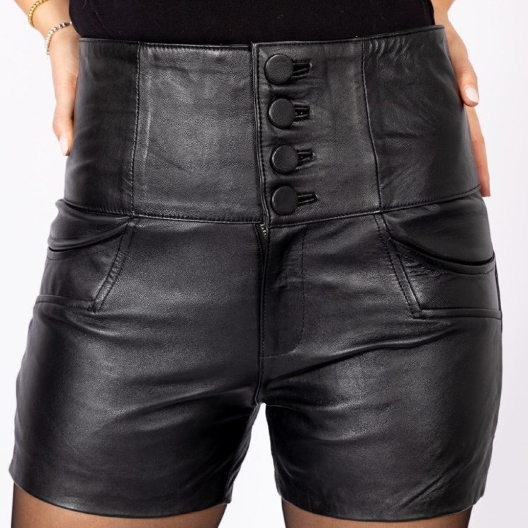 Leather Shorts With Button Closer Perfect Short For Casual Party And Travel Wear - TheBougees