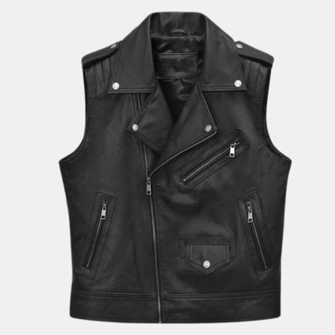 Men Leather Vest | Leather Bar Vest | Bikers Vest