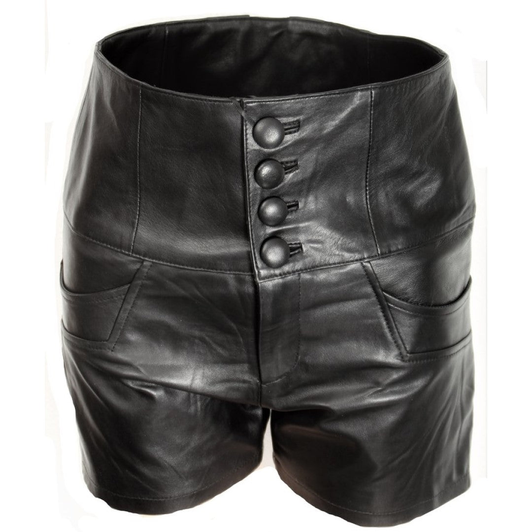 Leather Shorts With Button Closer Perfect Short For Casual Party And Travel Wear - TheBougees