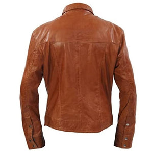 Pure Sheep Leather Brown Shirt - TheBougees