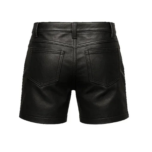 Men Leather Cycling Shorts Sleek Design - TheBougees