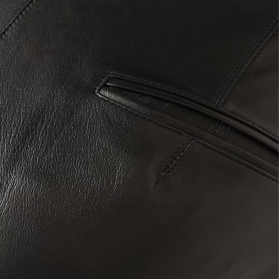 Biker Style Pure Leather Shorts For Women - TheBougees