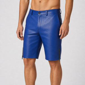 mens royal blue leather shorts MLS 810070 28