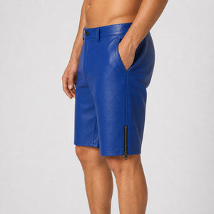 mens royal blue leather shorts MLS 810070 28