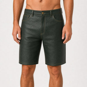 green leather shorts for men MLS 810074 28