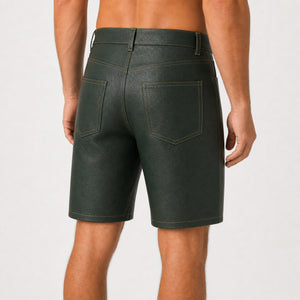 green leather shorts for men MLS 810074 28
