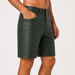 green leather shorts for men MLS 810074 28