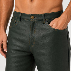 green leather shorts for men MLS 810074 28