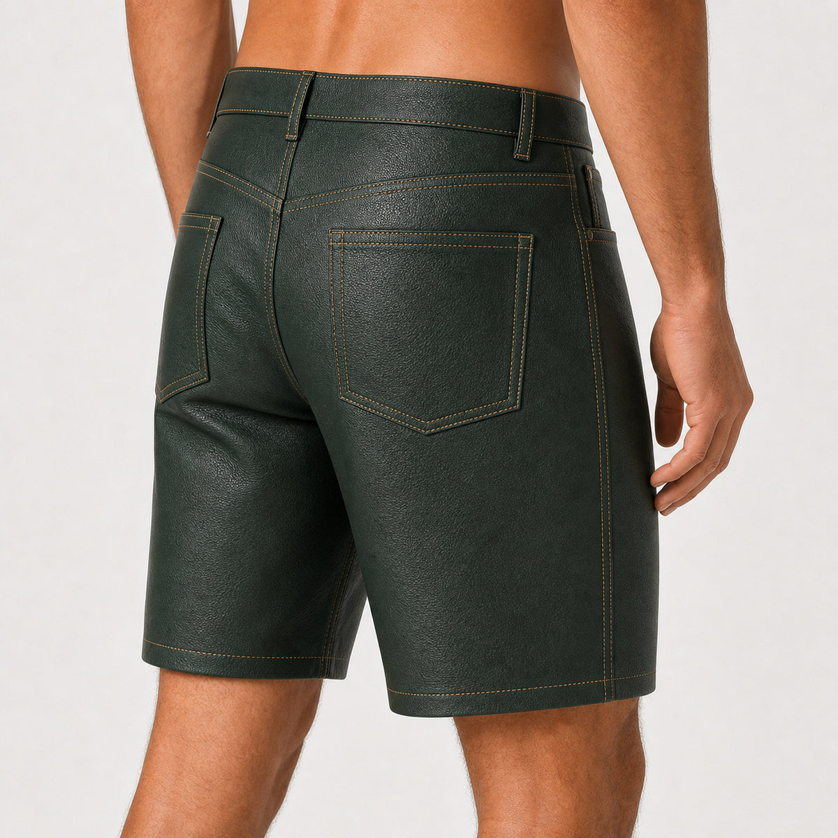 green leather shorts for men MLS 810074 28