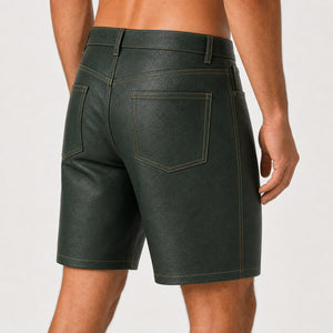 green leather shorts for men MLS 810074 28