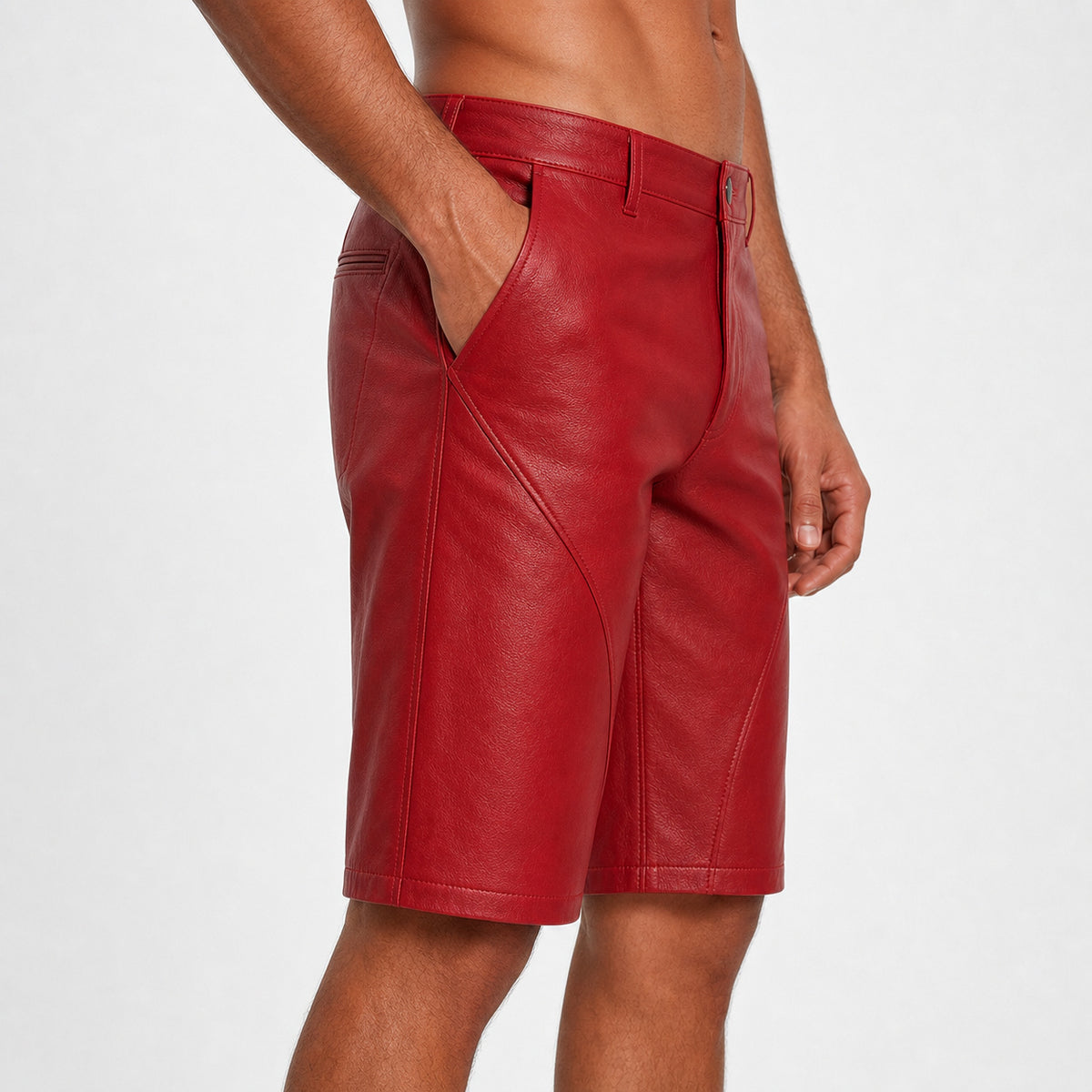 red leather shorts for men MLS 810075 28