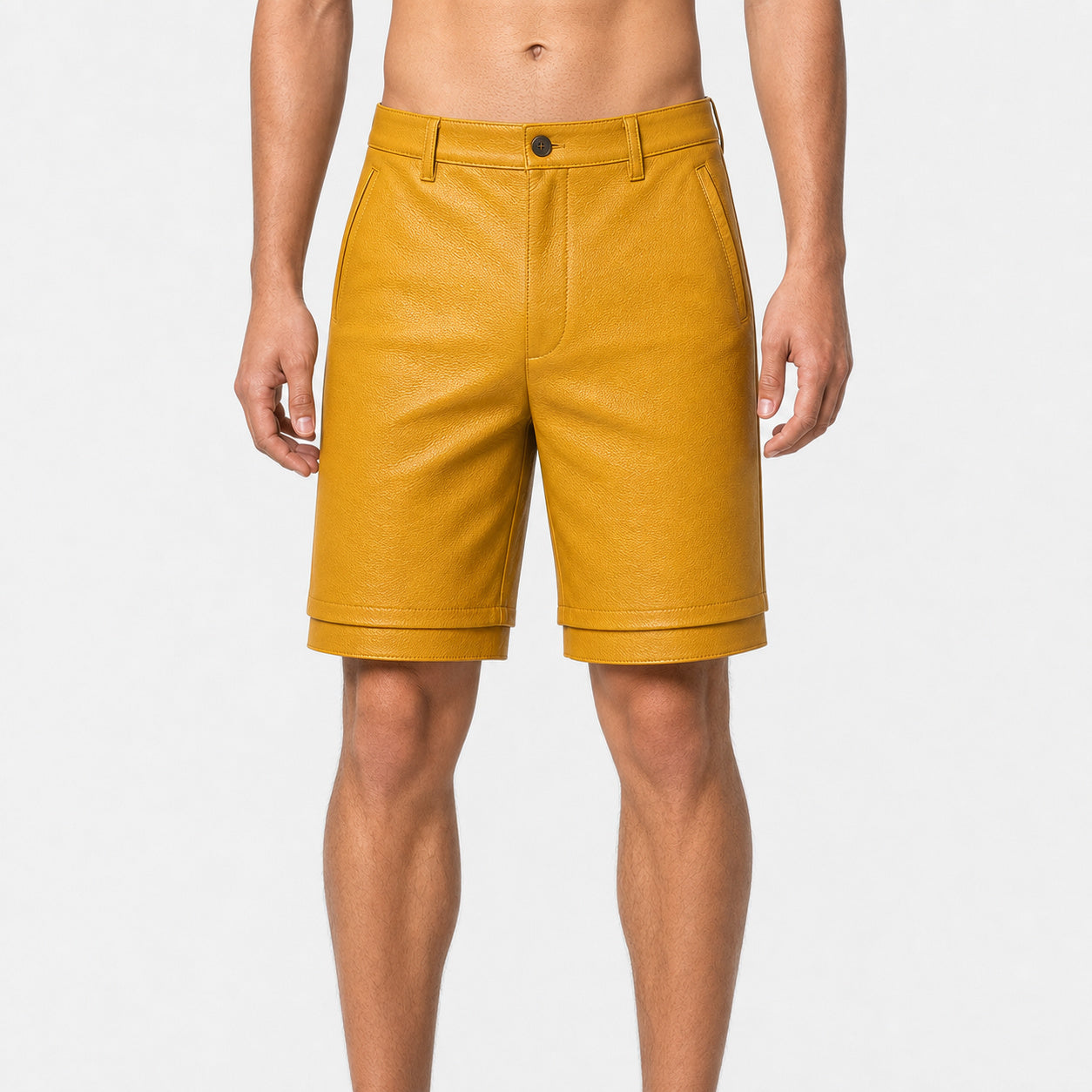 yellow leather shorts for men MLS 810076 02