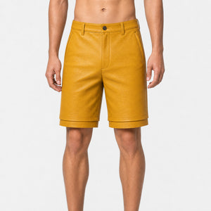 yellow leather shorts for men MLS 810076 02