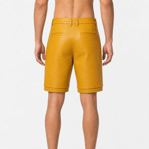 yellow leather shorts for men MLS 810076 03