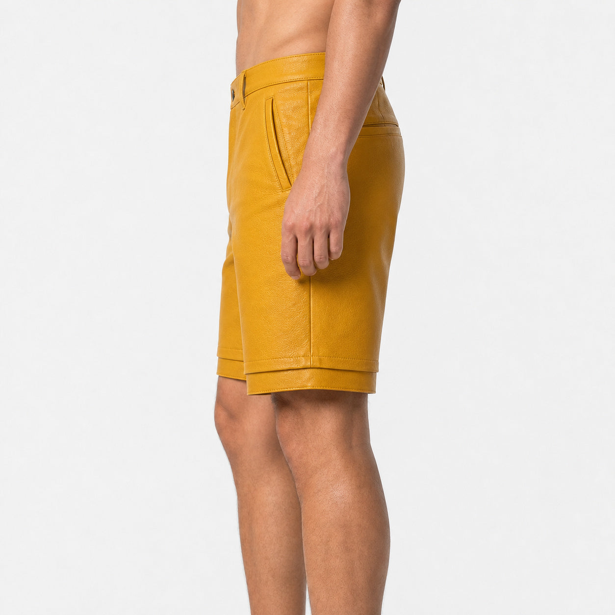 yellow leather shorts for men MLS 810076 04