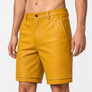 yellow leather shorts for men MLS 810076 05