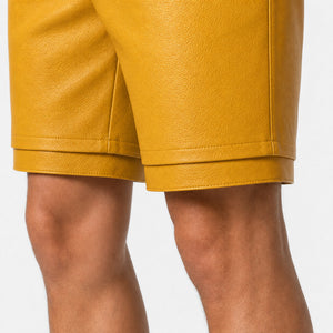yellow leather shorts for men MLS 810076 06