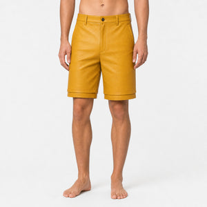 yellow leather shorts for men MLS 810076 07