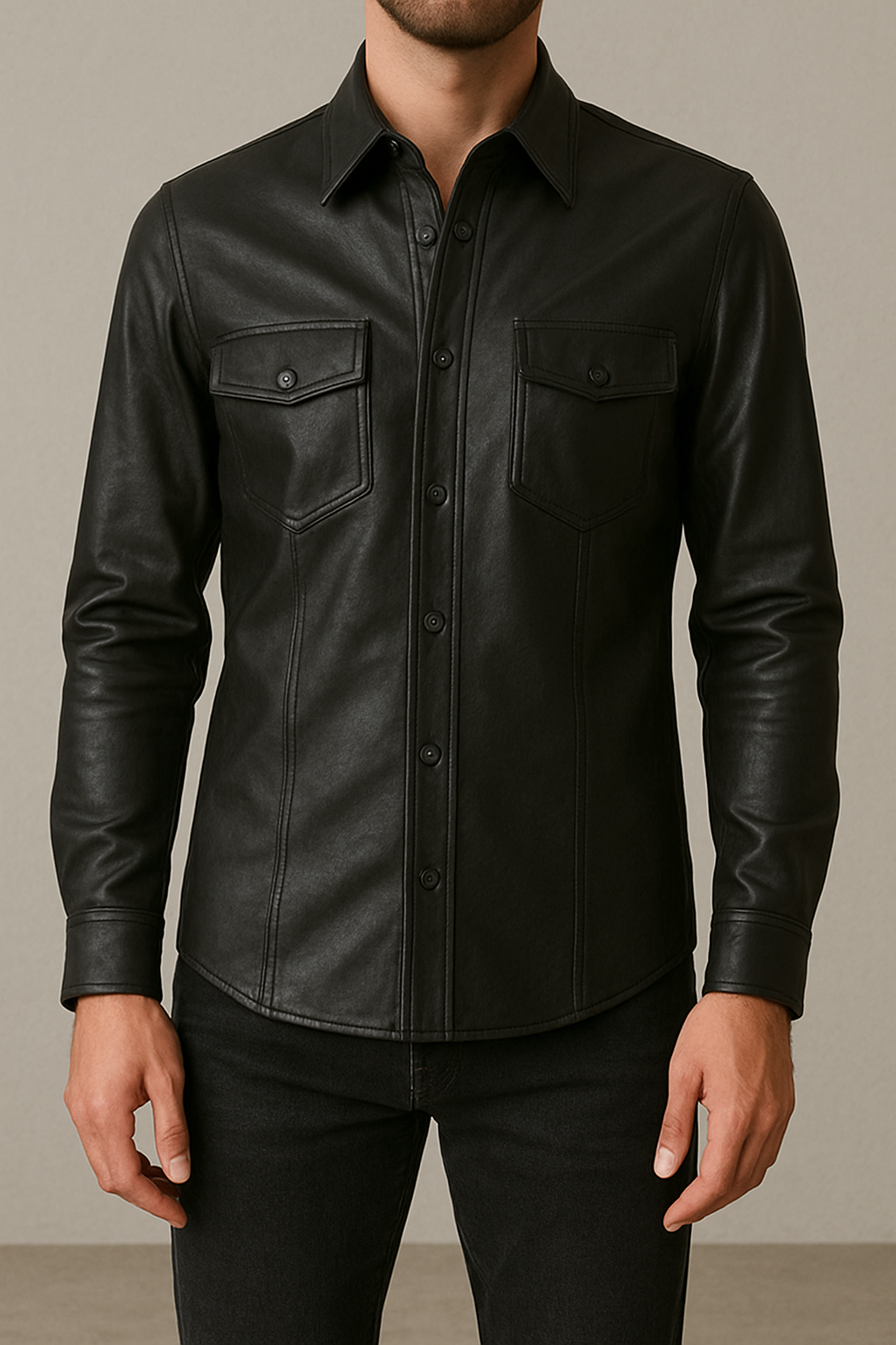 Men's Genuine Leather Shirt – Slim Fit | Premium Quality