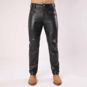 Men's Black Sheep Leather Biker Stylish Pants - TheBougees