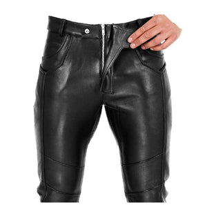 Mens Sheep Leather Pants -Flap Closure - TheBougees