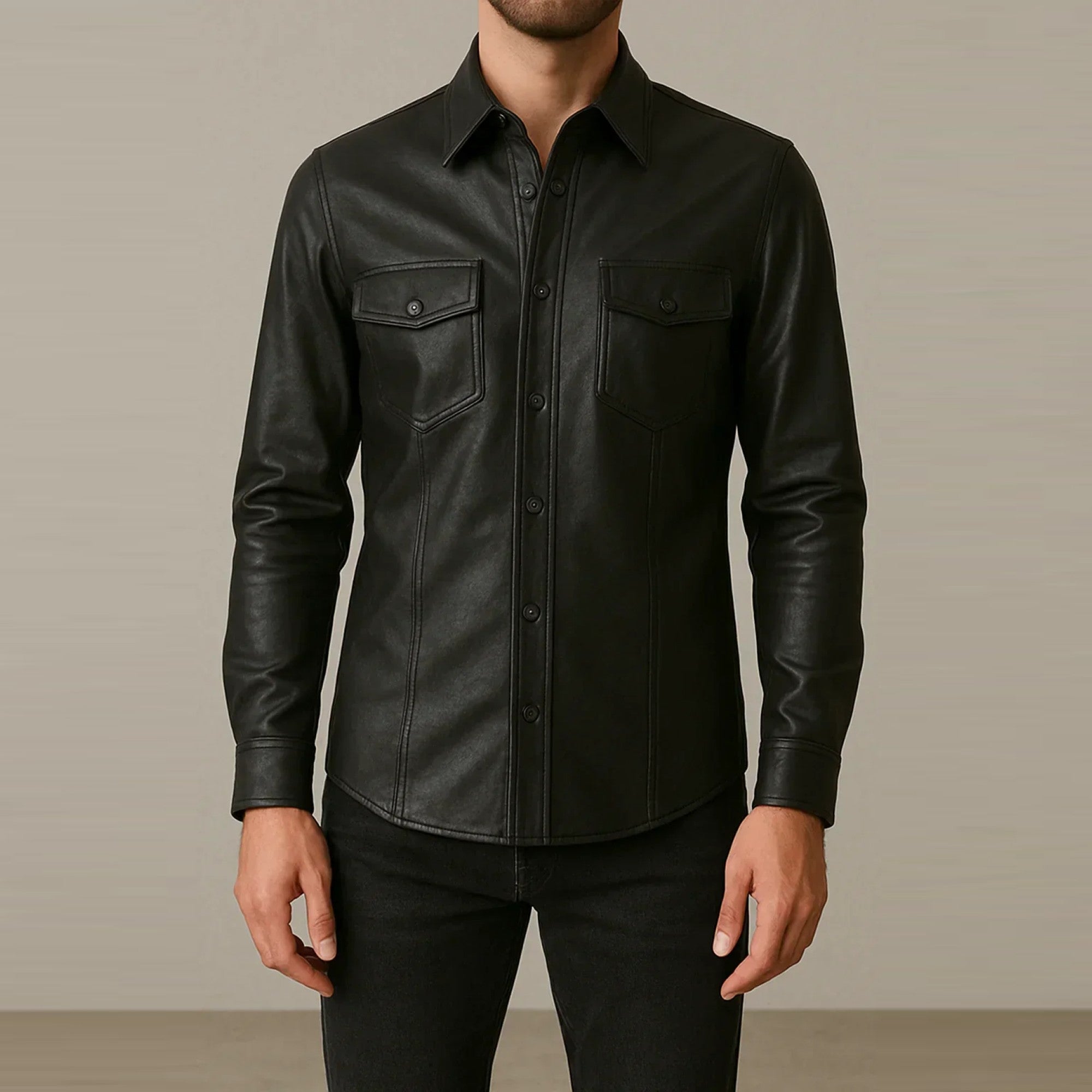 Men's Genuine Leather Shirt – Slim Fit | Premium Quality