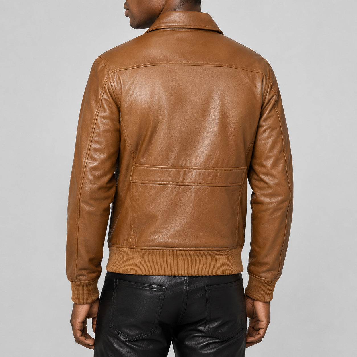 olive brown leather jacket SLJ-012 2XS