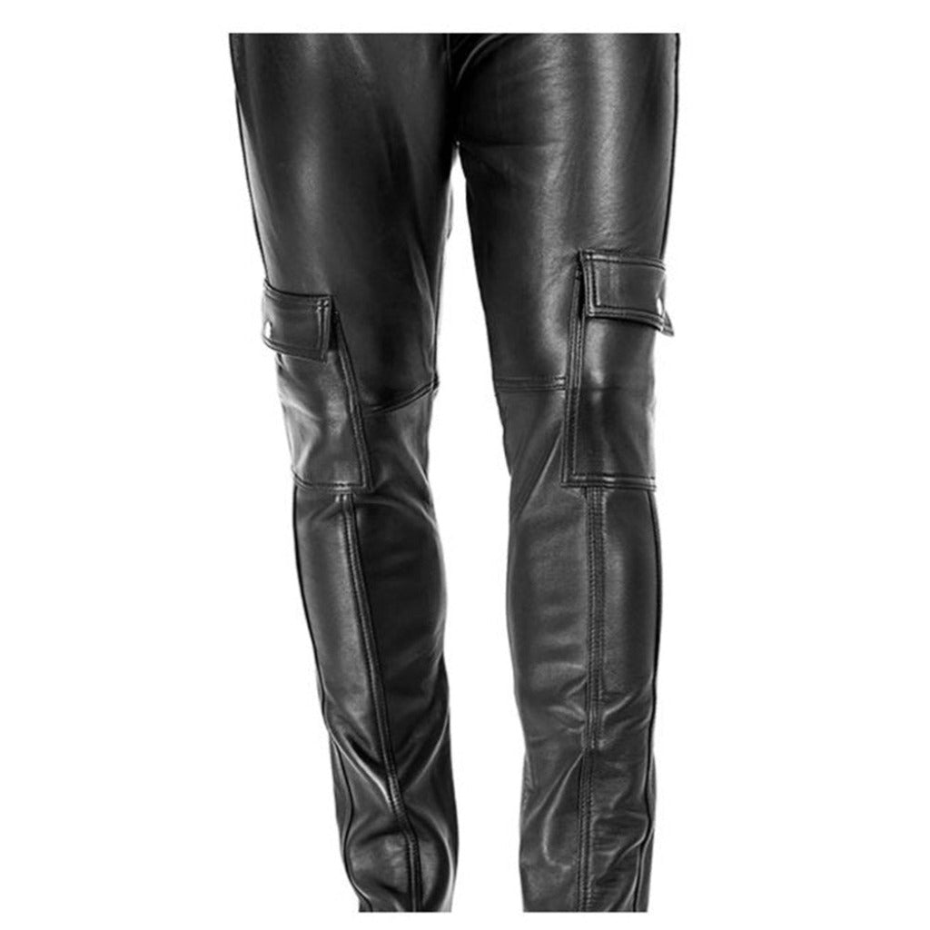 Soft Leather Draw Trousers for Jogging - TheBougees