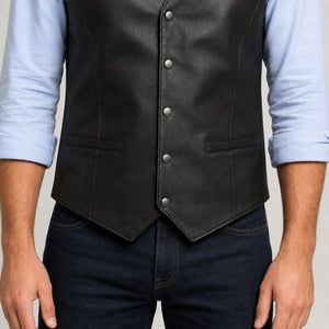 black sheep leather waistcoat MLV 3001 3XS pocket detail