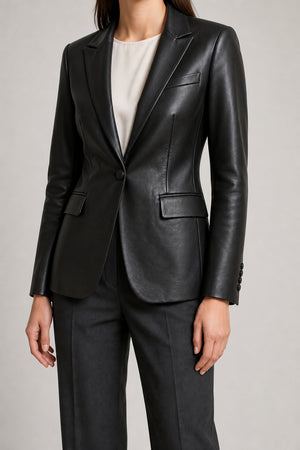 Lambskin Leather Blazer
