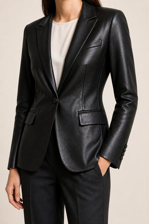 Lambskin Leather Blazer WLJ 810037 3XS