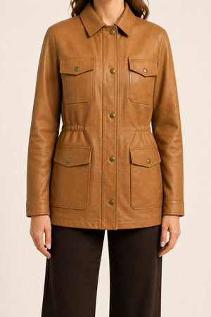 Lambskin Leather Safari Jacket WLJ 810036 3XS