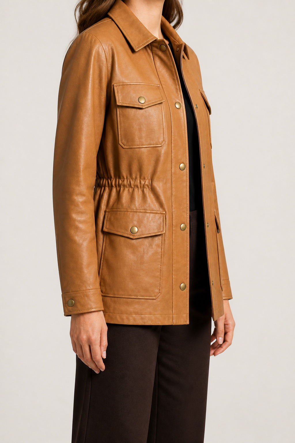 Lambskin Leather Safari Jacket WLJ 810036 3XS