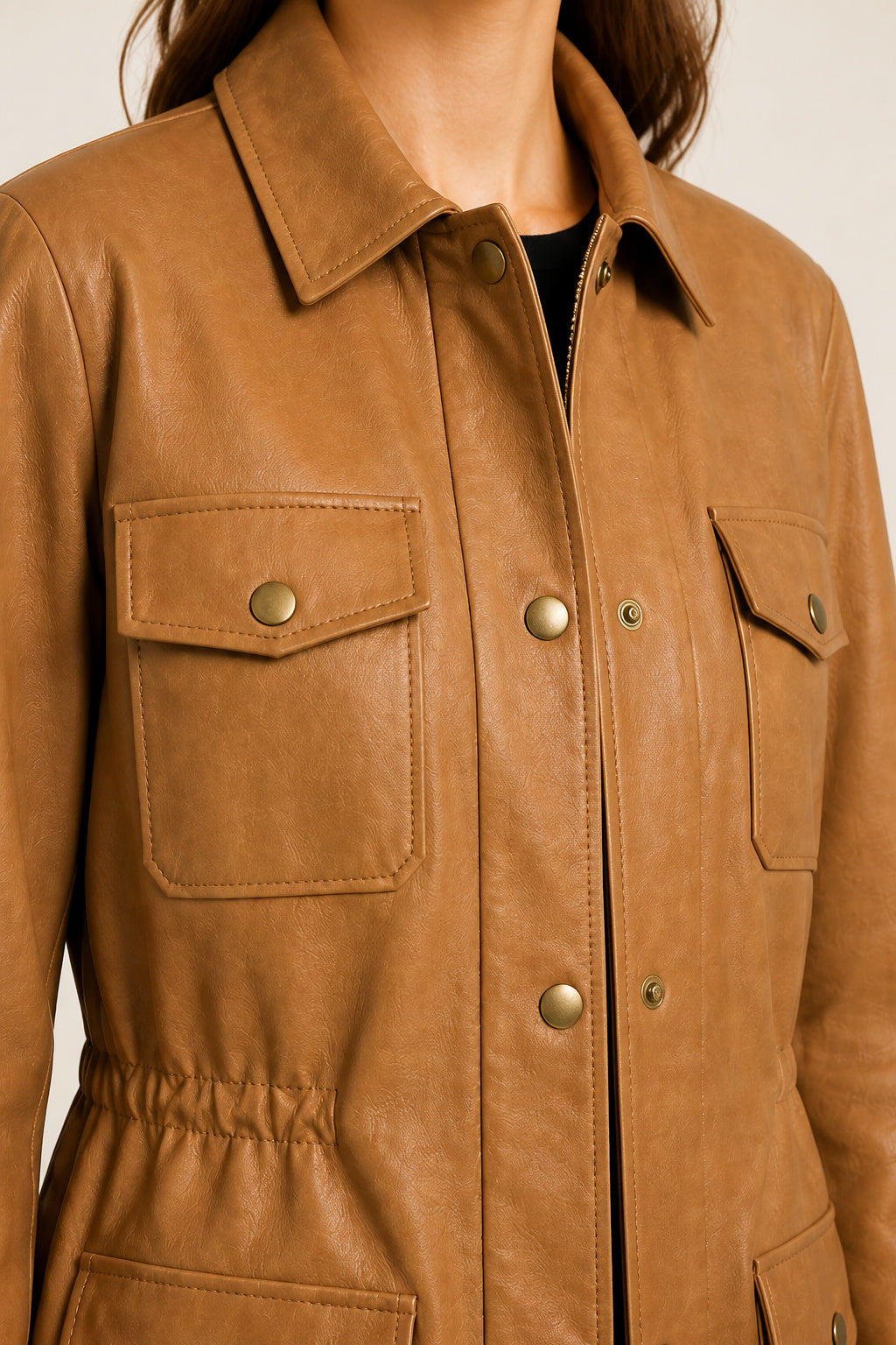Lambskin Leather Safari Jacket WLJ 810036 3XS