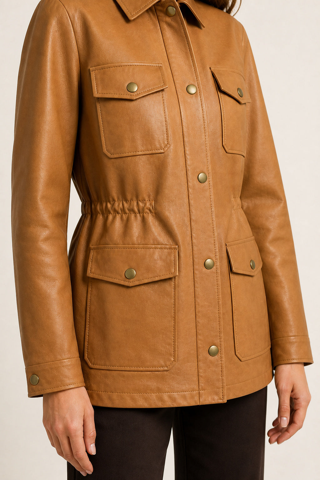 Lambskin Leather Safari Jacket WLJ 810036 3XS