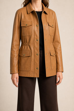 Lambskin Leather Safari Jacket WLJ 810036 3XS