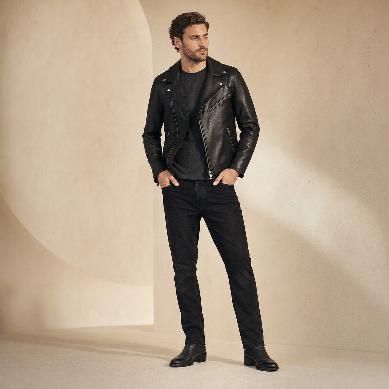 The Bougees men's black leather jackets featured category