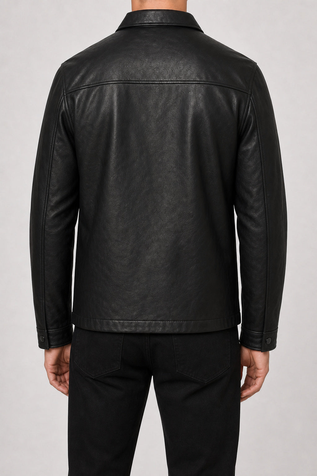 mens black leather coach jacket MLJ 6005 2XS