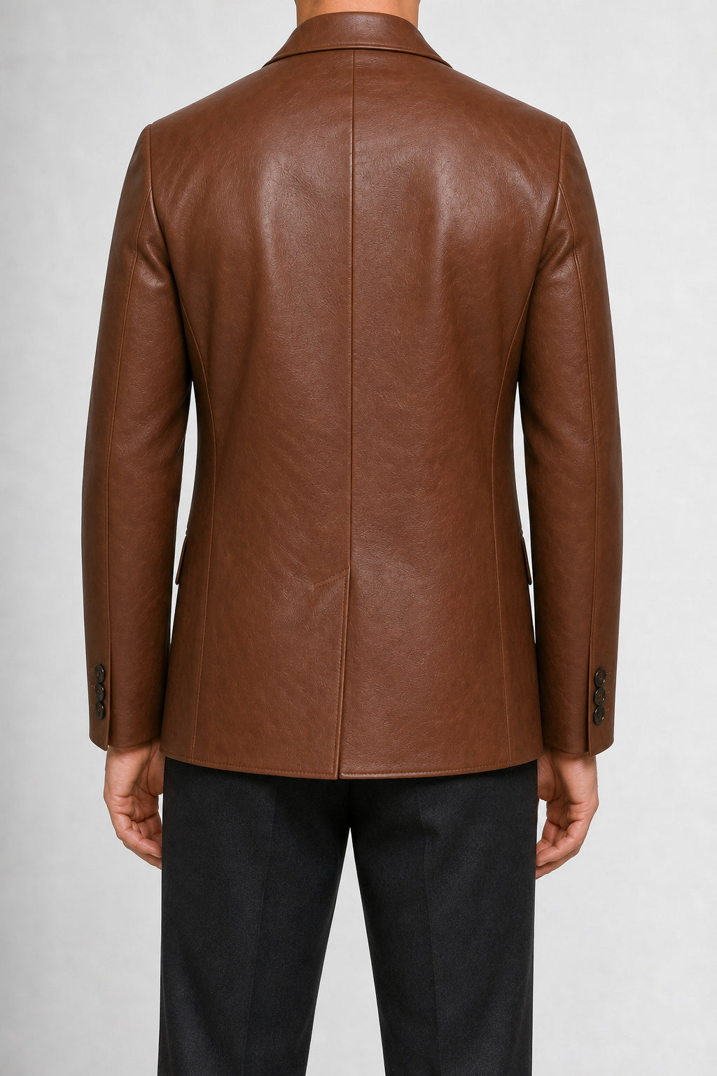 mens brown leather blazer MLJ 6006 2XS