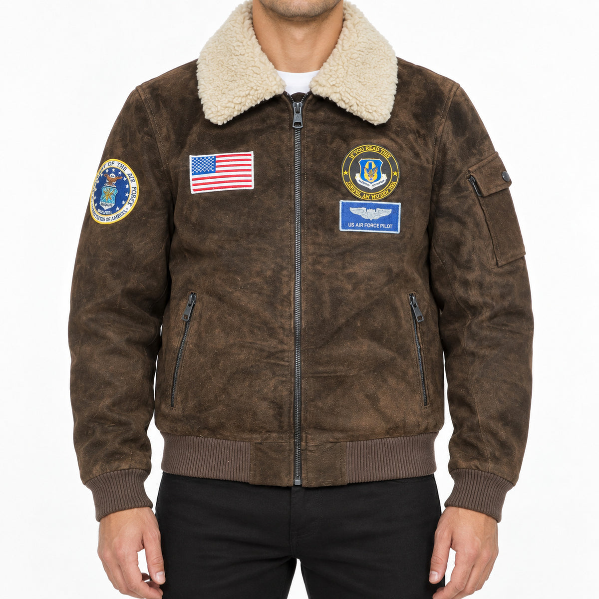mens suede bomber jacket MLJ 6027 Small