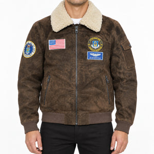 mens suede bomber jacket MLJ 6027 Small